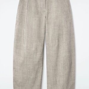 COS women’s grey wool barrel utility pants